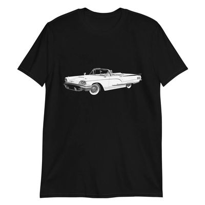 1960 Thunderbird Convertible T-Bird T Bird Antique Car Short-Sleeve T-Shirt Black