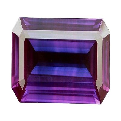 One 28x14 Emerald Cut Synthetic Corundum Amethyst Color Flash Gemstone 5231