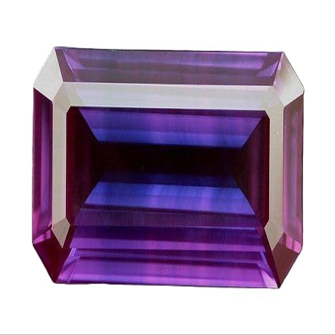 One 28x14 Emerald Cut Synthetic Corundum Amethyst Color Flash Gemstone 5231