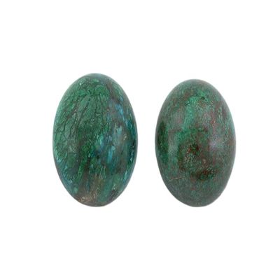 18.90 Carat Two Round Sonora Sunset Chrysocolla Gem Gemstone Cab Cabochon 2588B