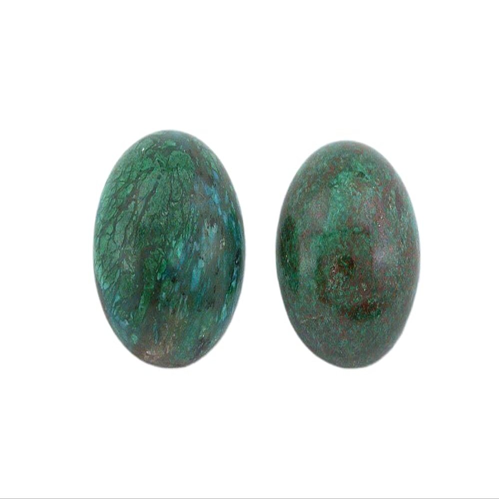 18.90 Carat Two Round Sonora Sunset Chrysocolla Gem Gemstone Cab Cabochon 2588B