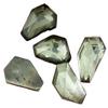 31mm x 17.5mm Fancy Faceted Hexagon Doublet Pyrite Quartz Gemstone Gem 5949 view 1