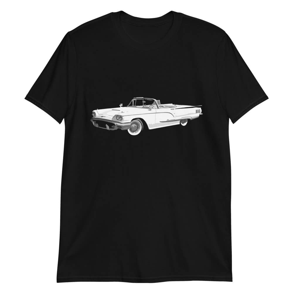 1960 Thunderbird Convertible T-Bird T Bird Antique Car Short-Sleeve T-Shirt Black