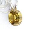 5.68 Carat Golden Yellow Oval Zircon Gemstone Sterling Silver 18 Inch Necklace view 2