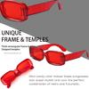 Mriendao Red Sunglasses for Women Men Retro Rectangle Sun Glasses Shades Trendy Stylish Rectangular Chunky Thick Frame 2025 view 4