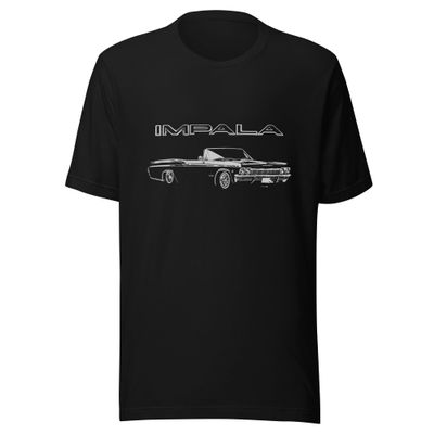 1965 Chevy Impala SS Lowrider Classic Car Short-Sleeve Unisex T-Shirt Black