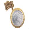 1922 REAL PEACE SILVER DOLLAR GOLDPLATED PENDANT & GOLD PLATED 18 INCH CHAIN view 1