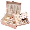 AOLDHYY MRMOSY Jewelry Boxes for Women Jewelry Box Organizer 2 Layer Large Men Girls Jewelry Storage Case PU Leather Display with Removable Tray and Lock for Necklace Earrings Rings Bracelets, view 1