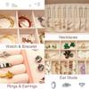 AOLDHYY MRMOSY Jewelry Boxes for Women Jewelry Box Organizer 2 Layer Large Men Girls Jewelry Storage Case PU Leather Display with Removable Tray and Lock for Necklace Earrings Rings Bracelets, view 3
