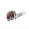 1 2/3 INCH 18x13 OVAL UNAKITE GEMSTONE CAB SILVER COLOR SLIDE ON TIE BAR EPTT471 view 1