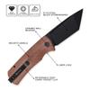 Petrified fish PFP01T Beluga,3.58" K110 Black Stonewashed Blade, 154g Micarta Handle Front Flipper Liner lock Folding knife (Brown Micarta, Black Stonewashed) view 2