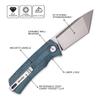 Petrified fish PFP01T Beluga,3.58" K110 Black Stonewashed Blade, 157g Micarta Handle Front Flipper Liner lock Folding knife (Blue Micarta, Stonewashed) view 2