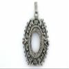 18x13 18mm x 13mm Cabochon Oval Antique Silver Color Glue In Pendant Mounting view 1