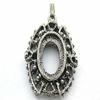 18x13 18mm x 13mm Cabochon Oval Antique Silver Color Glue In Pendant Mounting view 2