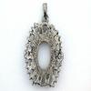 18x13 18mm x 13mm Cabochon Oval Antique Silver Color Glue In Pendant Mounting view 3