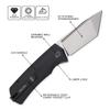 Petrified fish PFP01T Beluga,3.58" K110 Stonewashed Blade, Front Flipper Liner lock Folding knife (Black G10, Stonewashed) view 2