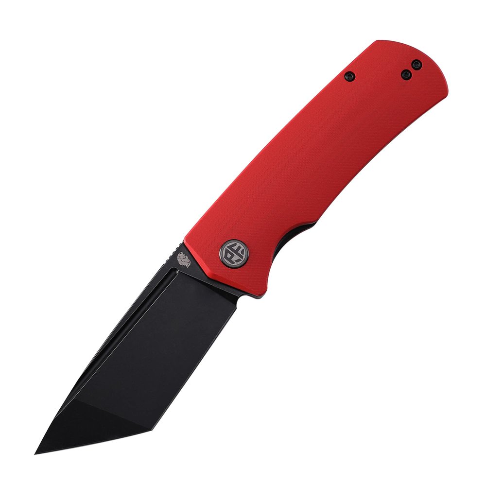 Petrified fish PFP01T Beluga,3.58" K110 Stonewashed Blade, 170g G10 Handle Front Flipper Liner lock Folding knife (Red G10, Black Stonewashed)