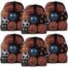 Woanger 6 Pcs Extra Large Mesh Bag Bulk, 35 x 27 Inch Sports Ball Bag with Adjustable Shoulder Strap Drawstring, Sports Equipment Storage Organizer for Gym, Beach, Cloth, Swimming Gears view 1