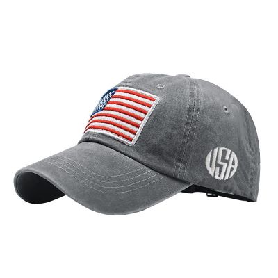 American Flag Hat Baseball Cap,Man Black Hat Dad Hat Adjustable Quick Drying Hat Running Hat (Grey, One Size)