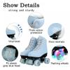 Roller Skates for Women Men 4 Wheels Light Up Indoor Outdoor Roller Skate, High Top PU Leather Beginner Double Row Unisex Roller Skates (39=US 8.5) view 4