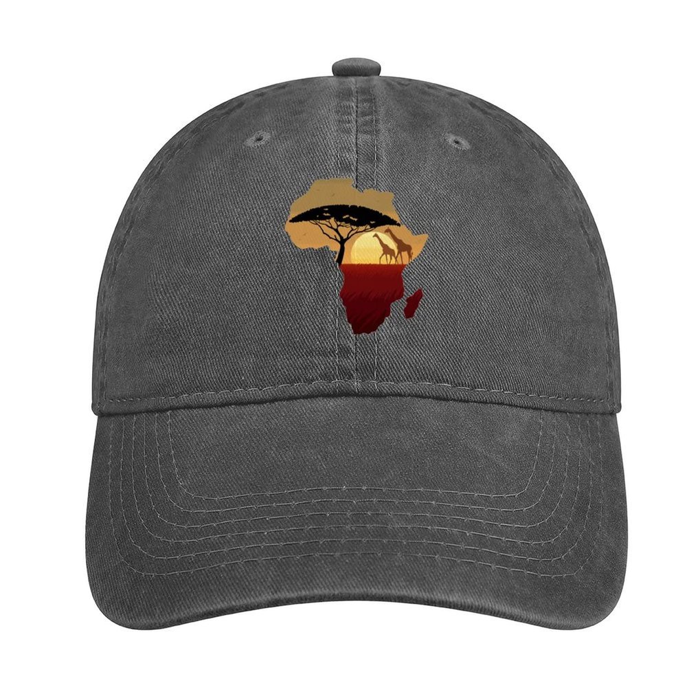 African Safari Giraffe Unisex Adult Curved Brim Baseball Hat Cap of Sports Denim Freely Adjustable