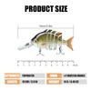 TRUSCEND Easy Catch SwimMax with BKK Hooks, Magic Noisy Wiggling and Vibrating Actions for More Bites, Lifelike Fishing Lures for Bass Trout Walleye Crappie, Strongest Dyneema Fiber Jointed Swimbaits view 2
