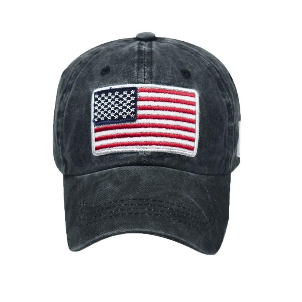 American Flag Hat Baseball Cap,Man Black Hat Dad Hat Adjustable Quick Drying Hat Running Hat (Black, One Size)