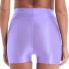 Alvivi Womens Glossy Swimming Shorts Smooth High-Rise Yoga Leggings Slim Fit Boy Shorts Light Purple Medium view 4