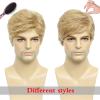 DDHAIR Mens Blonde Wig Short Natural Fluffy Layered Synthetic Wavy Hair Wigs for Men Male Daily Halloween view 2