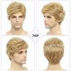 DDHAIR Mens Blonde Wig Short Natural Fluffy Layered Synthetic Wavy Hair Wigs for Men Male Daily Halloween view 3