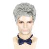 DDHAIR Men's Wig Short Silver Grey Wig Men Natural Layered Synthetic Hair Wigs for Man Male Guy Daily Halloween view 2