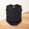 Hansber Kids Girls Floral Lace Ballet Gymnastics Leotard Sleeveless Halter Neck Dance Bodysuit Unitard Outfits Black 4-5 view 4