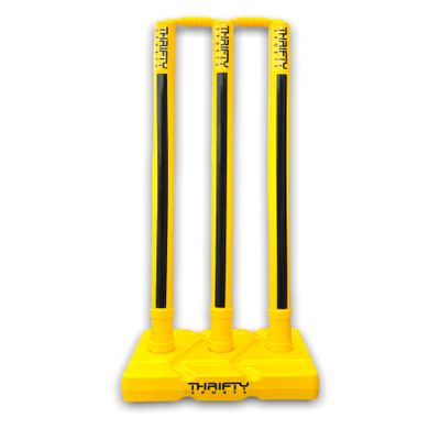 Parth Full Size 32" Heavy Plastic Cricket Full Stump Set (Strips YLW)