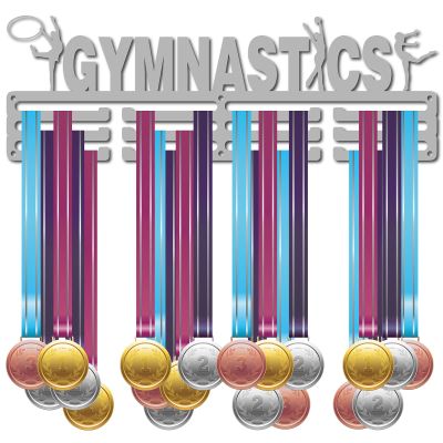 CREATCABIN Gymnastics Medal Holder Display Hanger Over 60 Medals Rack Sports Awards Metal Lanyard Holder Rack Sturdy Wall Mounted for Athletes Champions Players Gymnastics 15.7 x 5.3inch