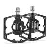 FOOKER MTB Mountain Bike Pedals, Dual Function Flat and Pedal,3 Sealed Bearing Flat Platform Compatible with Clipless Pedal Aluminum 9/16" Pedals with Cleats for Road Mountain BMX MTB view 1