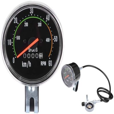 YUEWO Bicycle Computer Bike Speedometer Analog Mechanical Classic Odometer for Exercycle & Bike, Universal Round Cycling MTB Accessories