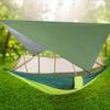 Camping Hammock, Double & Single Portable Hammock with Tree Straps, Lightweight Nylon Hammock Swing Set with Net and Rain Fly Tarp and Pocket for Backpacking Hiking Travel Outdoor(Light Green) view 2