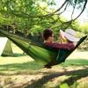 Camping Hammock, Double & Single Portable Hammock with Tree Straps, Lightweight Nylon Hammock Swing Set with Net and Rain Fly Tarp and Pocket for Backpacking Hiking Travel Outdoor(Light Green) view 4