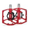 FOOKER MTB Mountain Bike Pedals, Dual Function Flat and Pedal,3 Sealed Bearing Flat Platform Compatible with Clipless Pedal Aluminum 9/16" Pedals with Cleats for Road Mountain BMX MTB view 1
