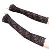 Katutude Women Lace Gloves - Long Fingerless Floral Lace Gloves Elbow Length Gloves UV Protection Arm Sleeves for Wedding Opera Party Outdoor Activities, Black view 1