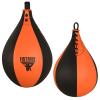 FISTRAGE Speed Bag Leather Lightweight Boxing Ball MMA Muay Thai Training Punching Dodge Striking with Free Hanging Swivel Workout Speedball Kit Kicking Equipment (Orange-Black) view 4