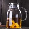 Muteiki Water Jug,1.8L/2.2L Cool Water Jug Set Large Capacity Jug Filter Tea Jug Household Juice Jug Multi-Purpose Jug Glass Jug with Lid, Easy Clean/Clear-B/12.5X21X8Cm view 2
