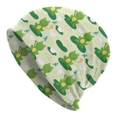 Green Frog Beanie Chemo Hat Cancer Headwear Knitted Hats Baggy Slouchy Scarf Cap for Adults Women Men