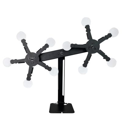 Atflbox Rotating Metal Dynamic Shooting Practice Target Stand with 10 Steel Plates for Pistol Airsoft BB Gun (Double Star)