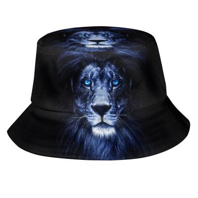 ASYG Unisex-Adult Lion Bucket Hat - Animal Print, Polyester, One Size Fits Most, Lightweight, Sun Protection