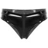 Loloda Women's Sexy Leather Wetlook High-Waisted Booty Shorts Hot Pants Night Party Clubwear Zipper Black Small view 1