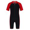 Agoky Boys Girls Swimsuits Rash Guard Suits Swimwear Shorty Wetsuit Kids UPF 50+ UV Sun Protective One-Piece Bathing Suit Red&Black 5-6 view 1