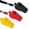 Savita 3pcs Plastic Whistle with Lanyard, Sport Whistle Whistle Coach in Training Survival Emergency Sports for Teacher Dog Training (Black Red Yellow) view 1