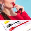 Savita 3pcs Plastic Whistle with Lanyard, Sport Whistle Whistle Coach in Training Survival Emergency Sports for Teacher Dog Training (Black Red Yellow) view 4