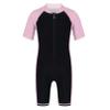 Agoky Boys Girls Swimsuits Rash Guard Suits Swimwear Shorty Wetsuit Kids UPF 50+ UV Sun Protective One-Piece Bathing Suit Pink&Black 7-8 view 1